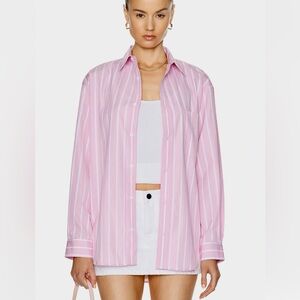Pink & White Stripe Button-Up Shirt
